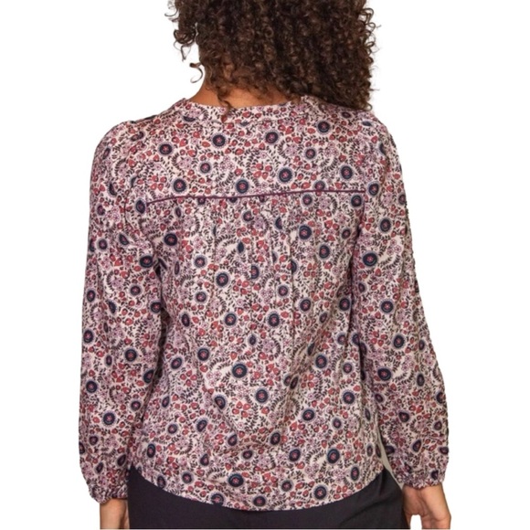 Xirena Prairie Floral Long Sleeve Cotton Sadie Blouse Size Small - Picture 5 of 14